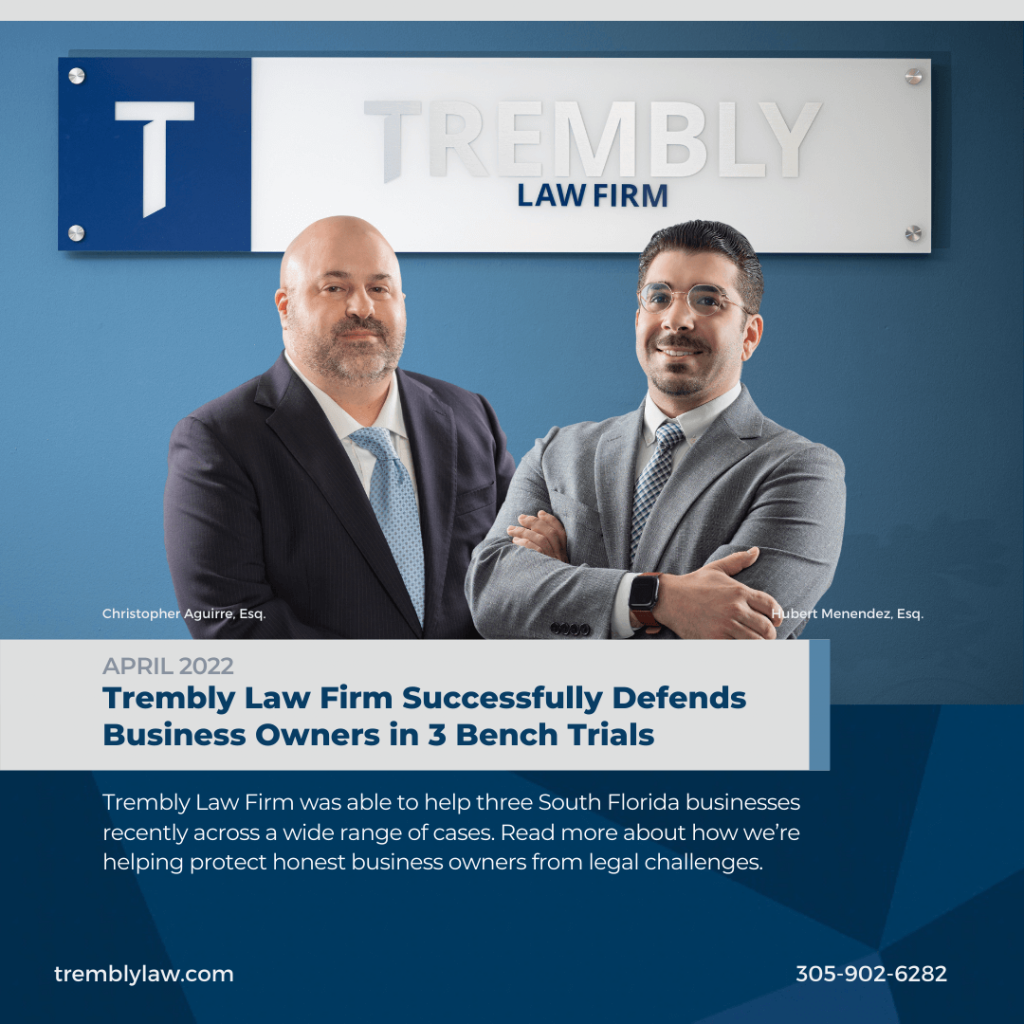 Trembly Law Firm Announces Three Bench Trial Wins